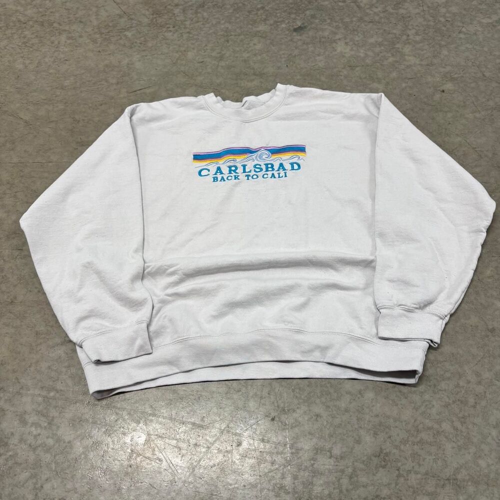 American-vintage Men's White and Grey Sweatshirt